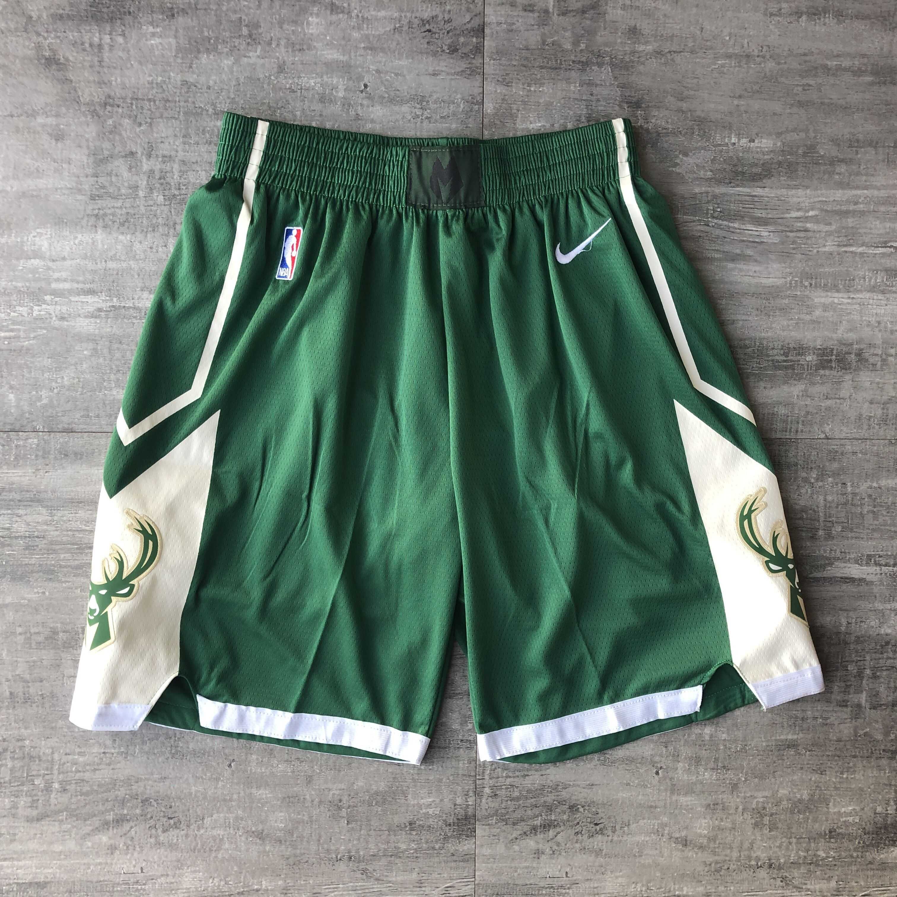 Men NBA Milwaukee Bucks Green Shorts 0416